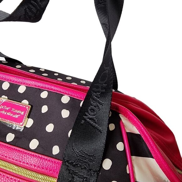 Betsey Johnson striped polka dot weekender duffel bag - Picture 5 of 14